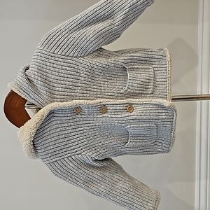 Baby gap knit cardigan sherpa lined